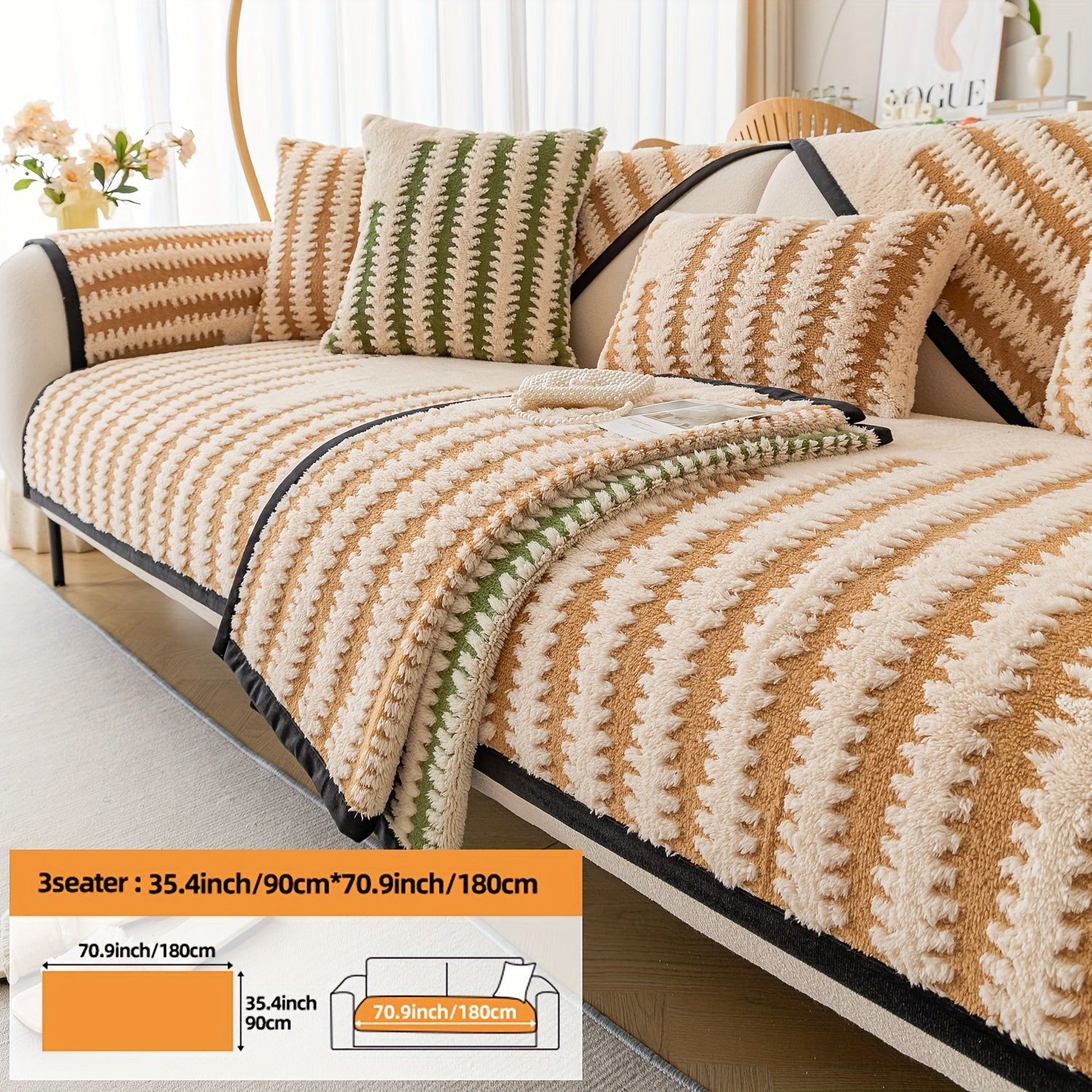 Современная накидка на нордический диван с черно-белой полоской, безопасная для домашних животных, противоскользящая, для 1-4 мест