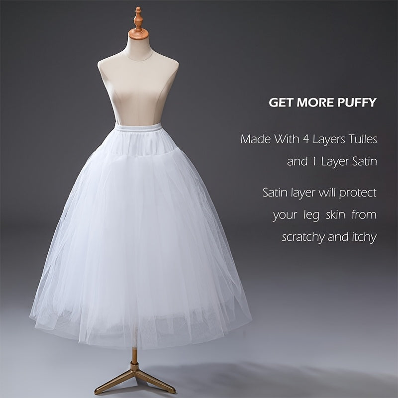 Women's Petticoat for Wedding Gowns 4-Tier Crinoline Underskirt Polyester Bridal Accessory