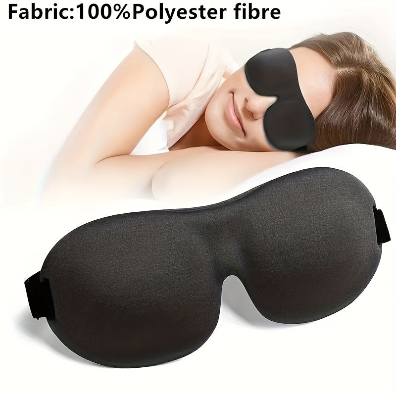 Black Sleep Mask 3D Contoured Eye Mask for Adults Men Women Hypoallergenic