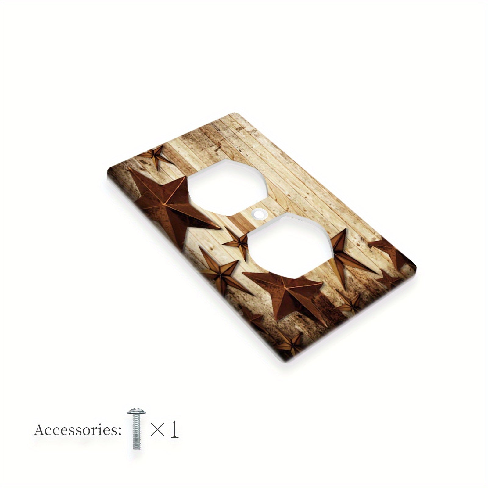 Декор для выключателя света в стиле фермерского дома с дизайном из бревенчатого дерева и звезд ферм для комнаты, кухни или ванной.