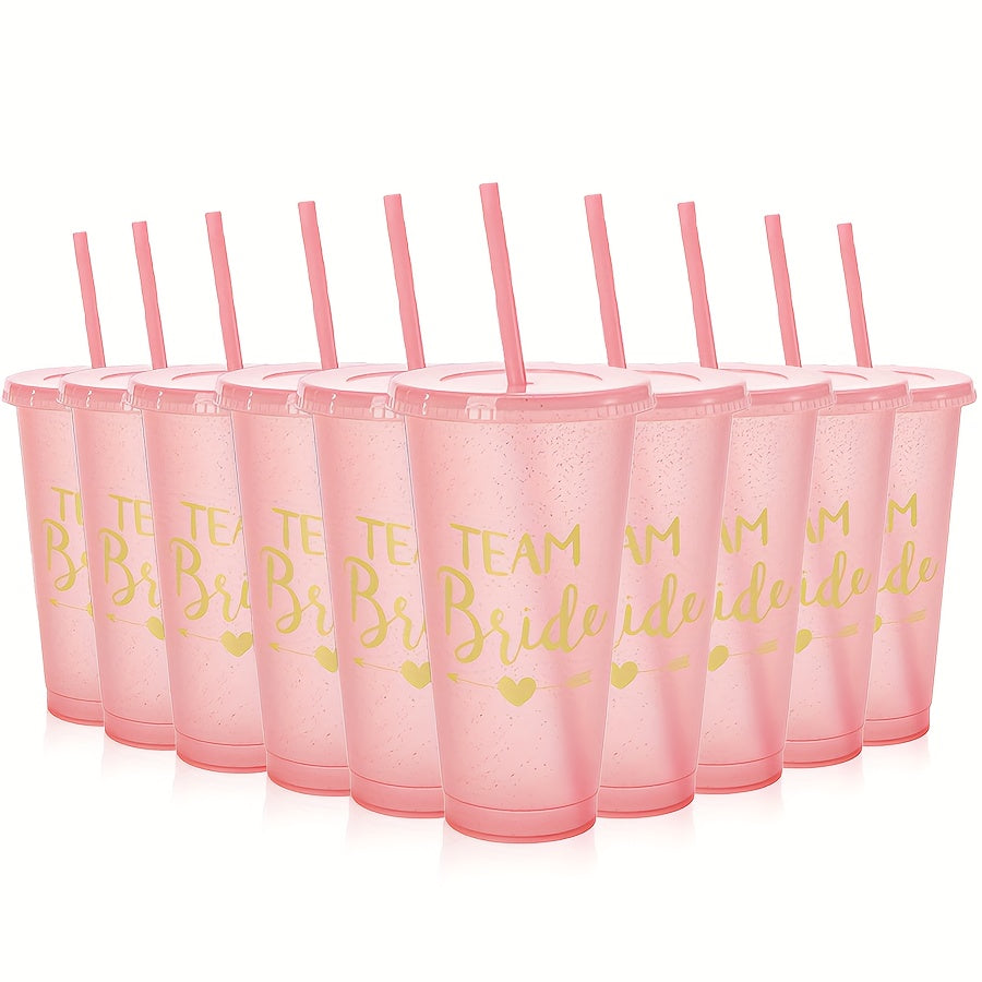 10oz Bachelorette Party Tumblers with Lids and Straws for Bridesmaids and Bridal Gifts