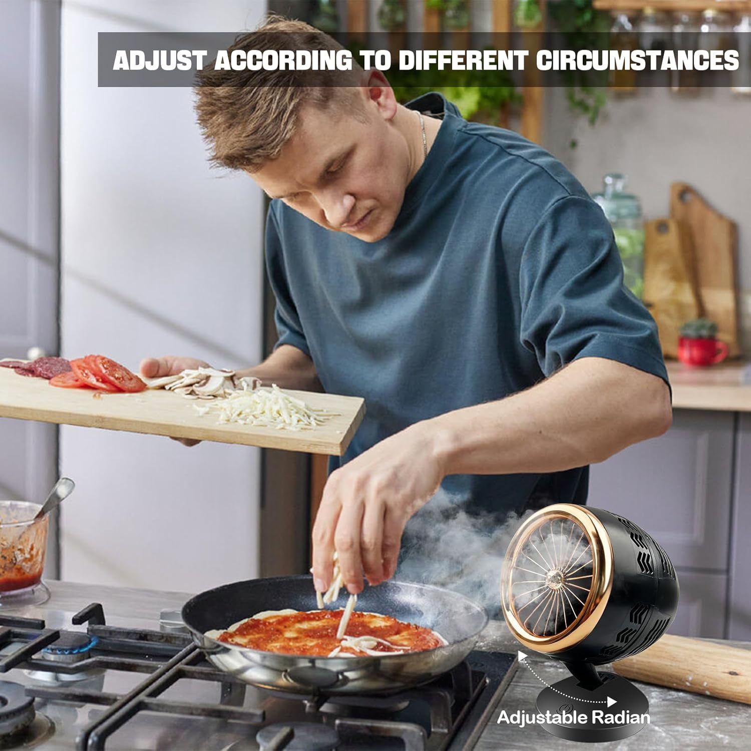 Campana extractora portátil con filtro removible de 3 velocidades, ventilador de escape mini alimentado por USB para cocina y barbacoa