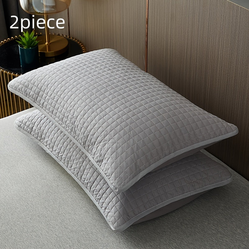 Quilted Microfiber Pillowcase Solid Color Envelope Closure Machine Washable