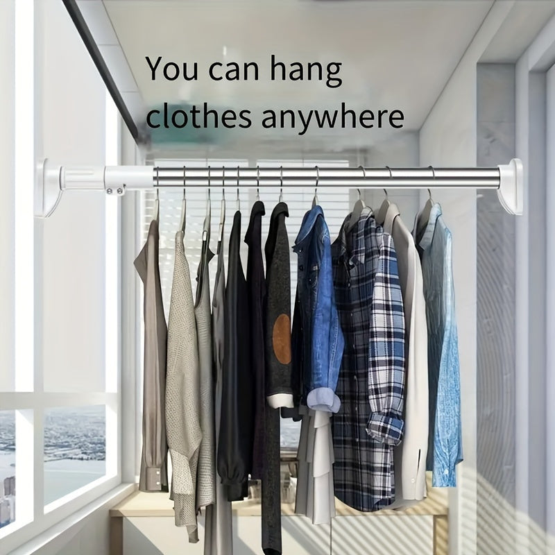 Varilla telescópica de acero inoxidable para armarios, baños y dormitorios, soporte multifuncional