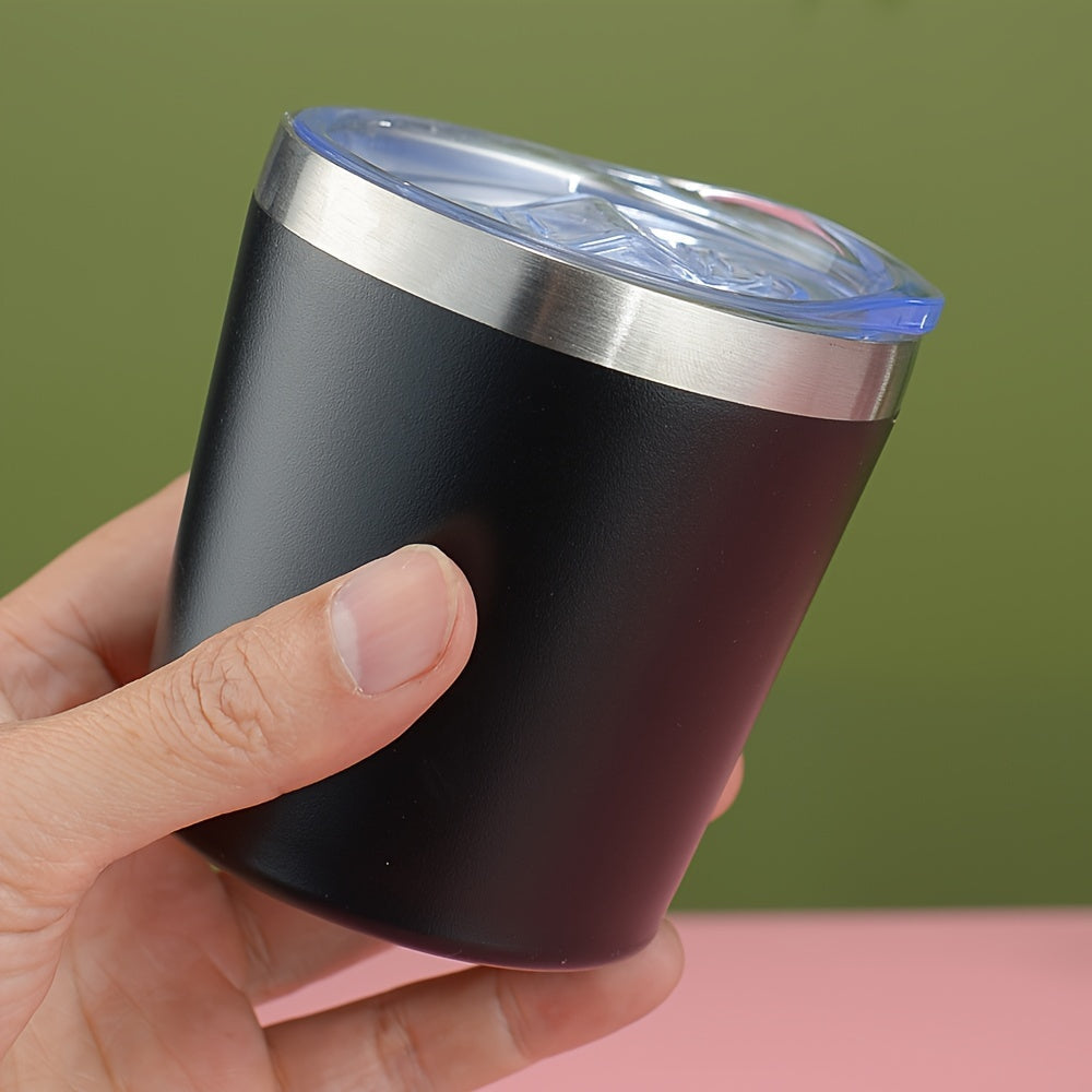 Noxud qotishma mini tumbler izolyatsiyalangan qopqoq bilan - 8oz 260ml ikki devorli vakuumli stakan issiq va sovuq ichimliklar uchun - Qo'l bilan yuvish mumkin va qahva va boshqa ichimliklar uchun qayta ishlatiladigan