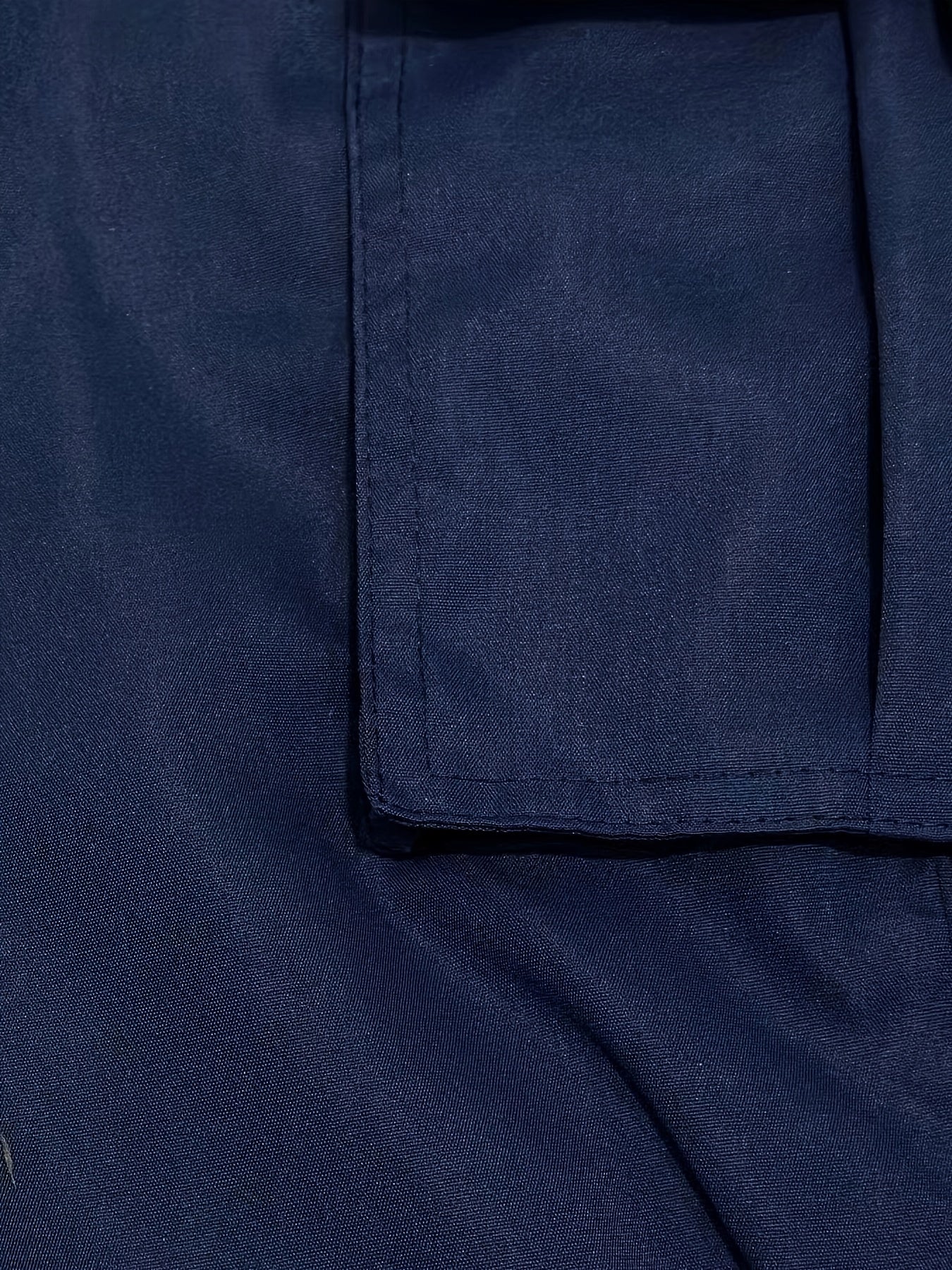 Plus Size Men Cargo Pants Loose Fit Solid Polyester Casual Spring Fall