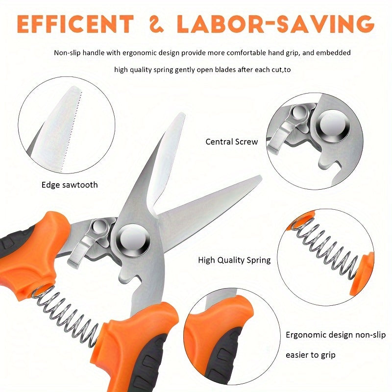 Set of 3 Gardening Tools Stainless Steel Pruning Shears Scissors for Trimming