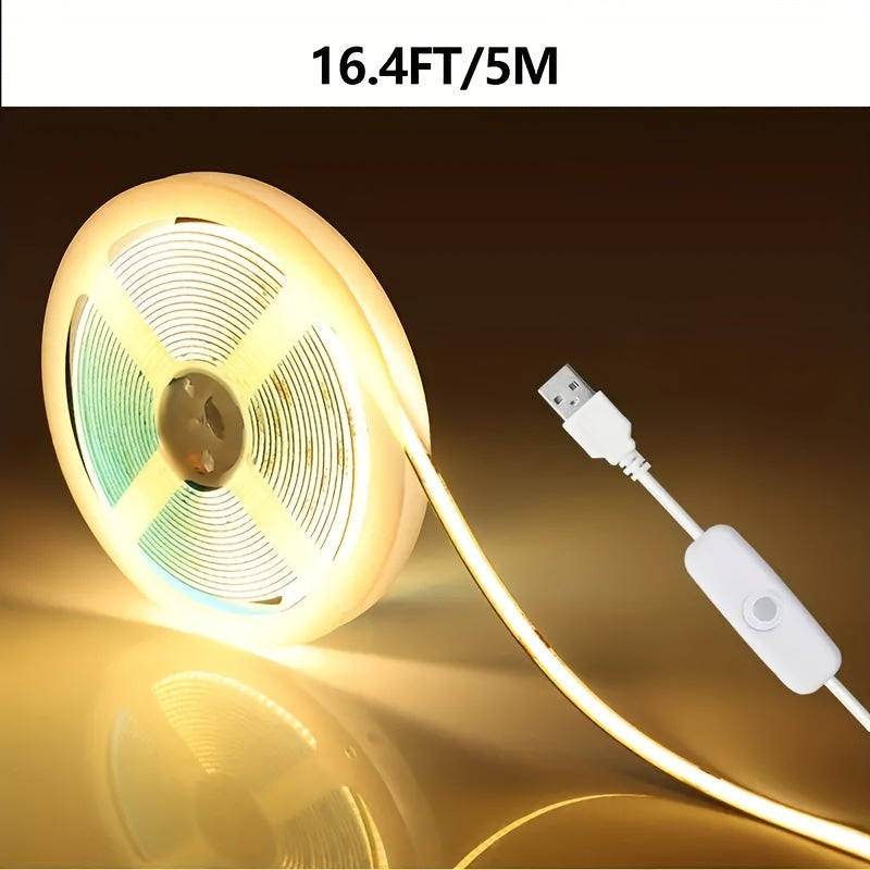 5V COB LED Light Belt with USB Switch for Indoor Outdoor Lighting