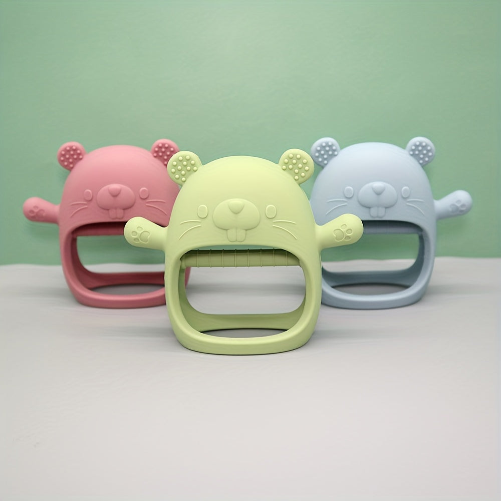 Baby Silicone Teether Groundhog Shape for Infants and Toddlers Christmas Gift