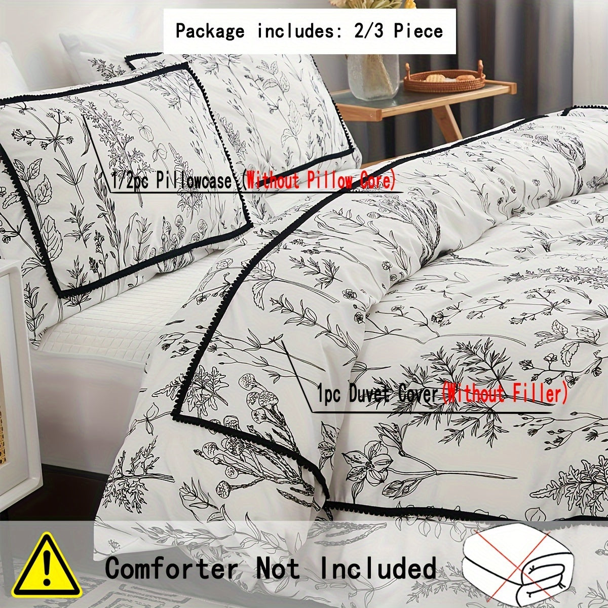 Bohemian Print Duvet Cover Set Queen King Microfiber Brushed Soft Zipper Machine Washable