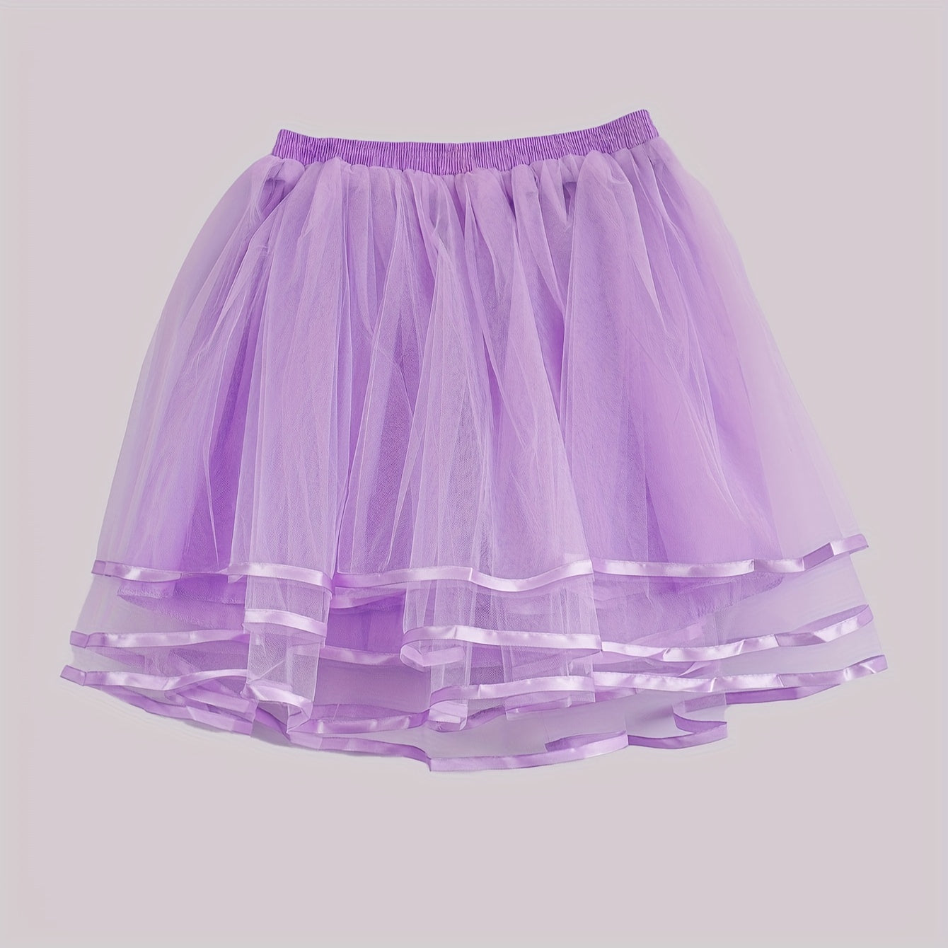 Women's Tulle Skirt with Ribbon Detail in Mesh Fabric for Weddings and Formal Wear