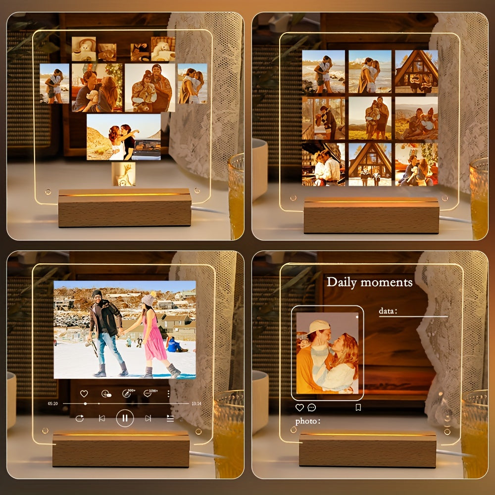 Индивидуальная акриловая фоторамка: создайте собственный декор, наполненный любовью, к Рождеству и Дню святого Валентина, идеально подходит для пар и памятных сувениров в память о питомцах, универсальный вариант для настольной и настенной экспозиции