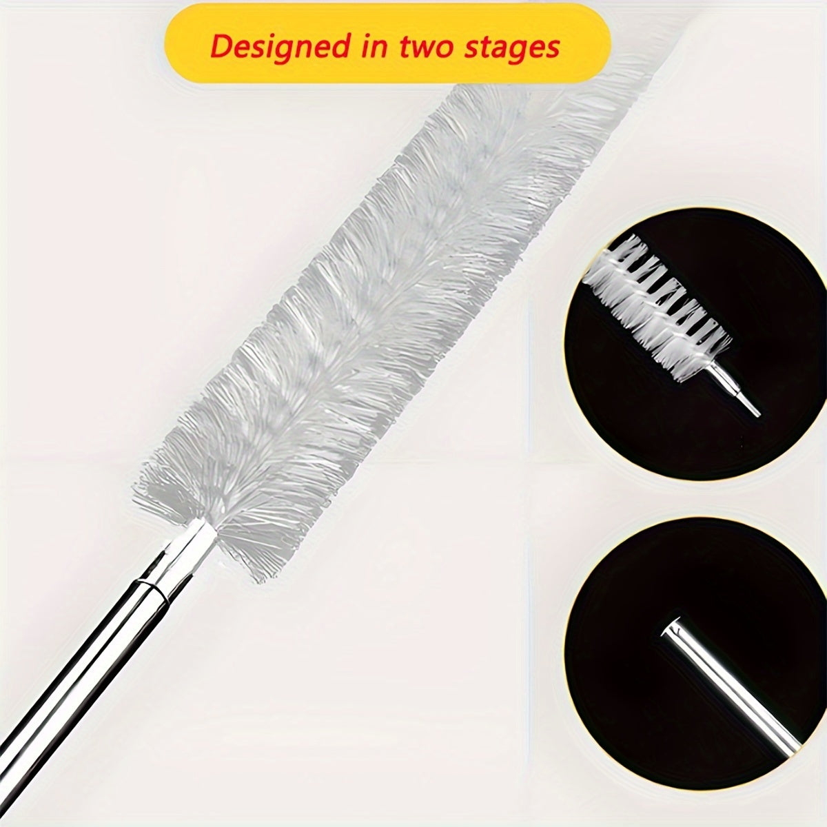 Cepillo de limpieza flexible de acero inoxidable 1/2 piezas con mango largo para lavadora, radiador de coche, tubo de drenaje