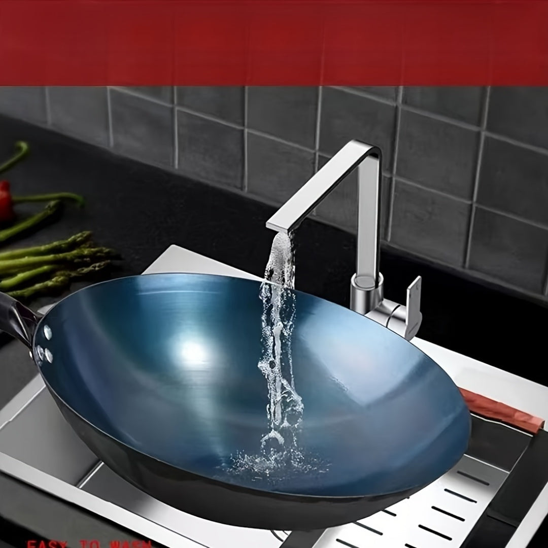 Cast Iron Skillet Non-Stick Smokeless Pan with Ergonomic Handle for Cooking Eggs Steaks