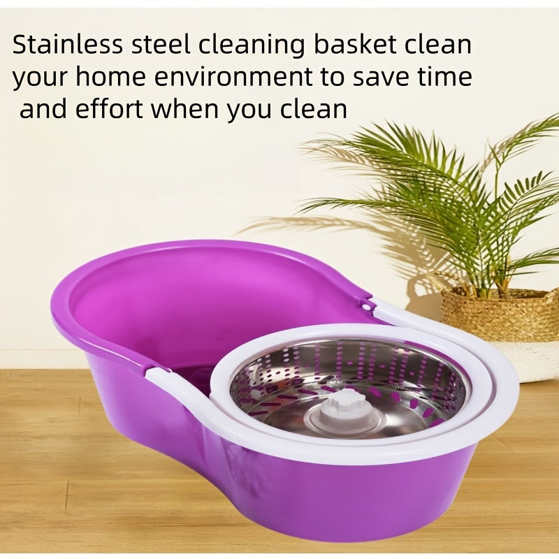 Dual-Drive Spin Mop and Bucket Set for Wet and Dry Floor Cleaning