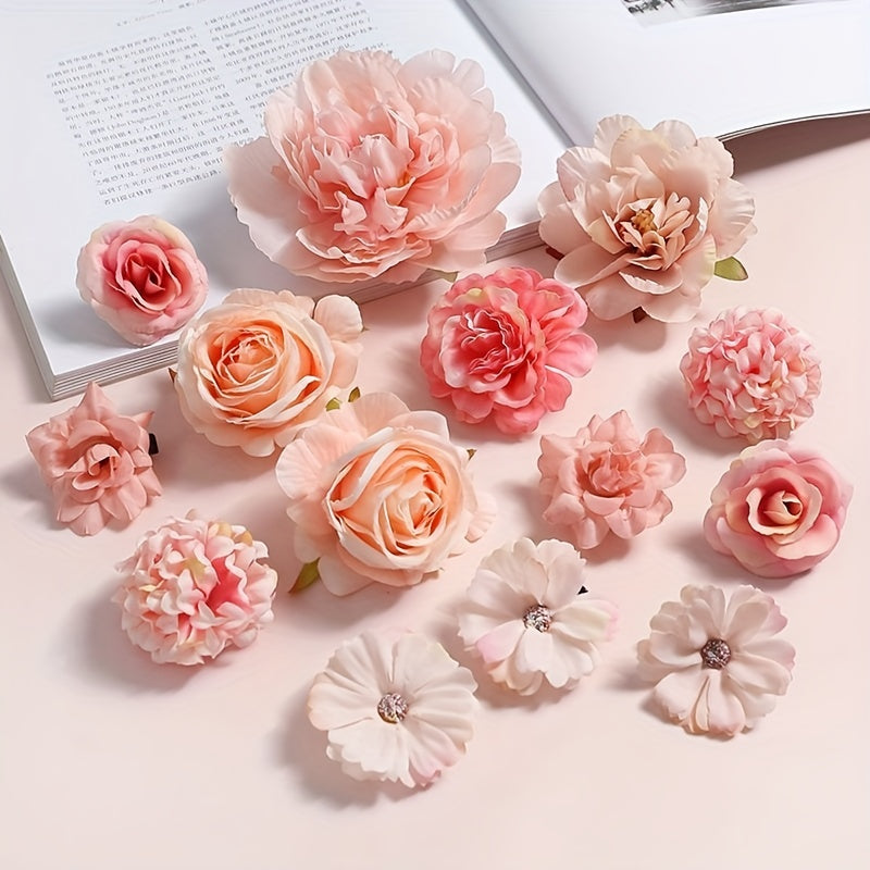 Silk Flower Heads for Home Decor Weddings and DIY Crafts 1 Pack