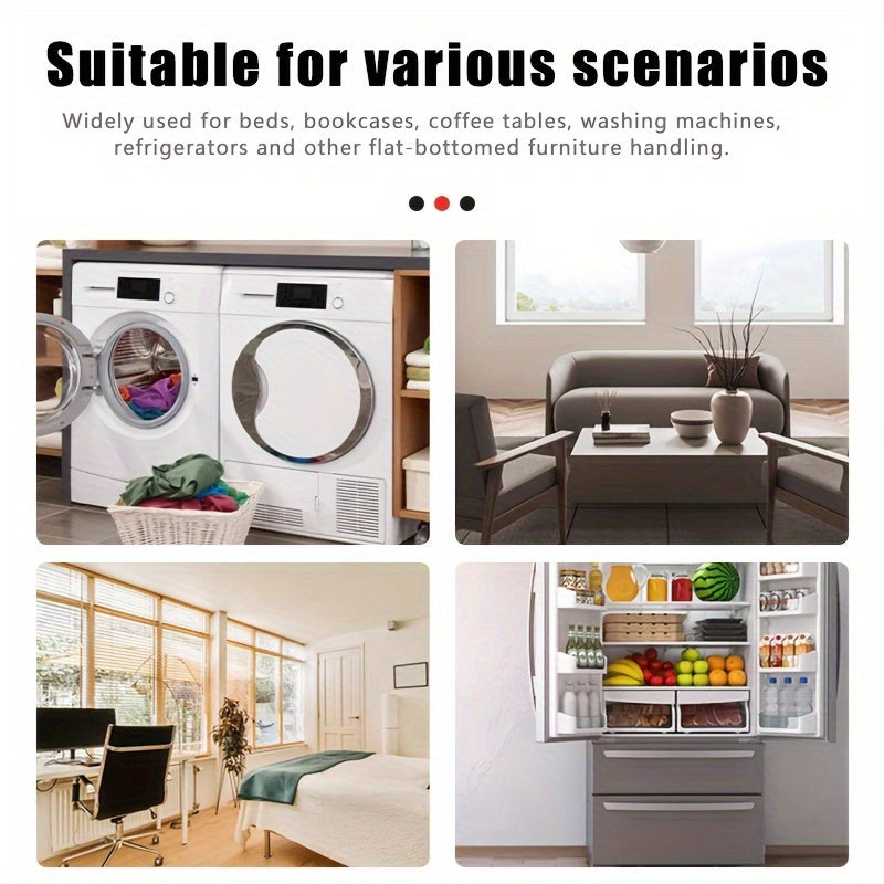 Heavy-Duty Furniture Moving Tool Set 8 Pieces Steel with Rubber Wheels 158.76KG Capacity