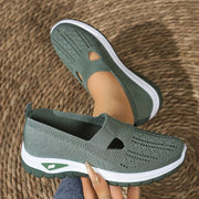 Women's Slip-On Sneakers Breathable Light Blue/Black Slip-On Walking Shoes