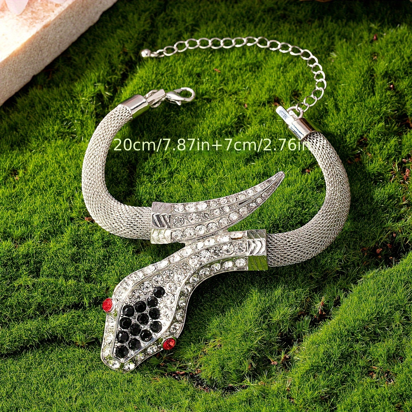 Rhinestone Snake Bracelet Zinc Alloy Elegant Daily Wear Gift