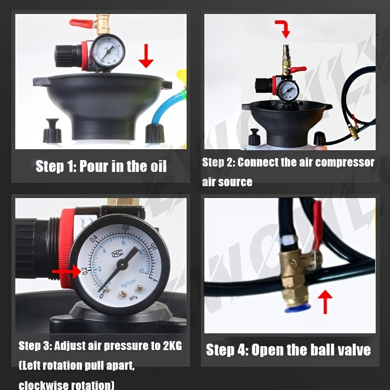 5L Pneumatic Oil Pump Dispenser Kit with ATF Adapters for Automotive Use