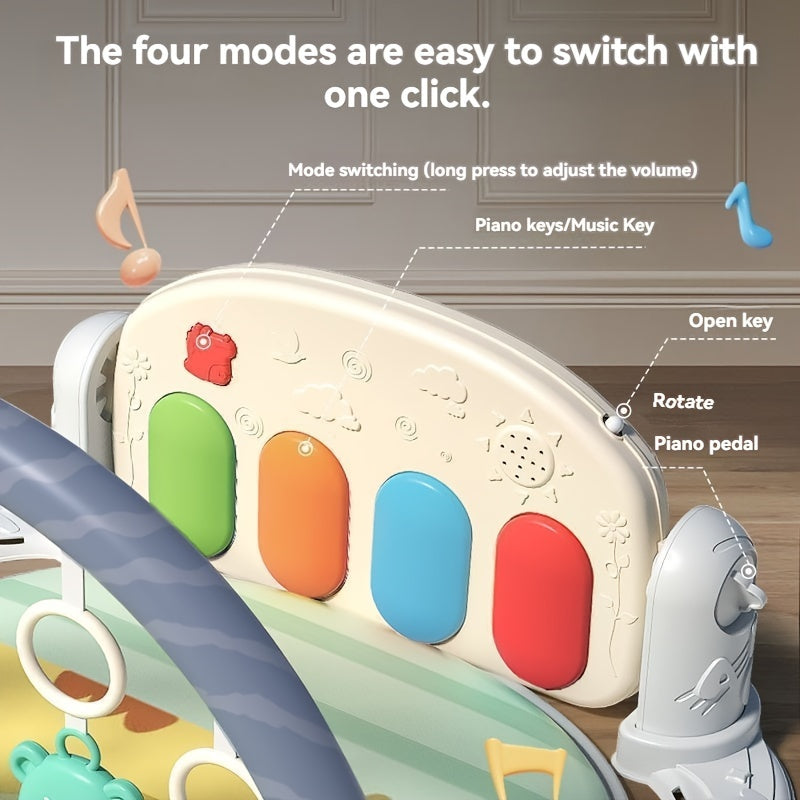 Educational Play Mat for Kids with Musical Keys and Hanging Toys Polyester Colorful