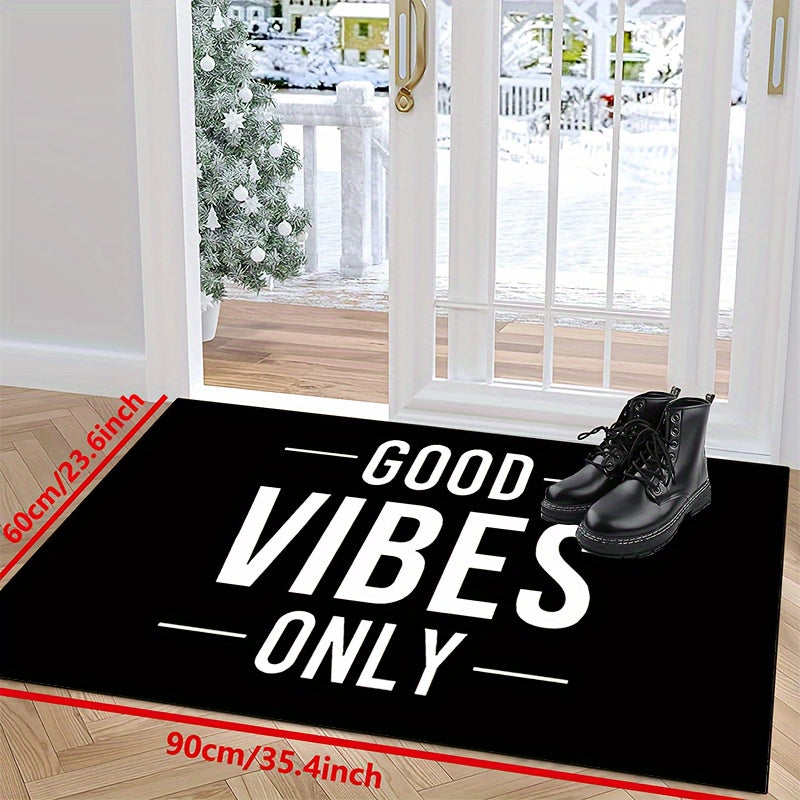 Good Vibes Only Doormat Non-Slip Machine Washable Indoor Outdoor Welcome Mat
