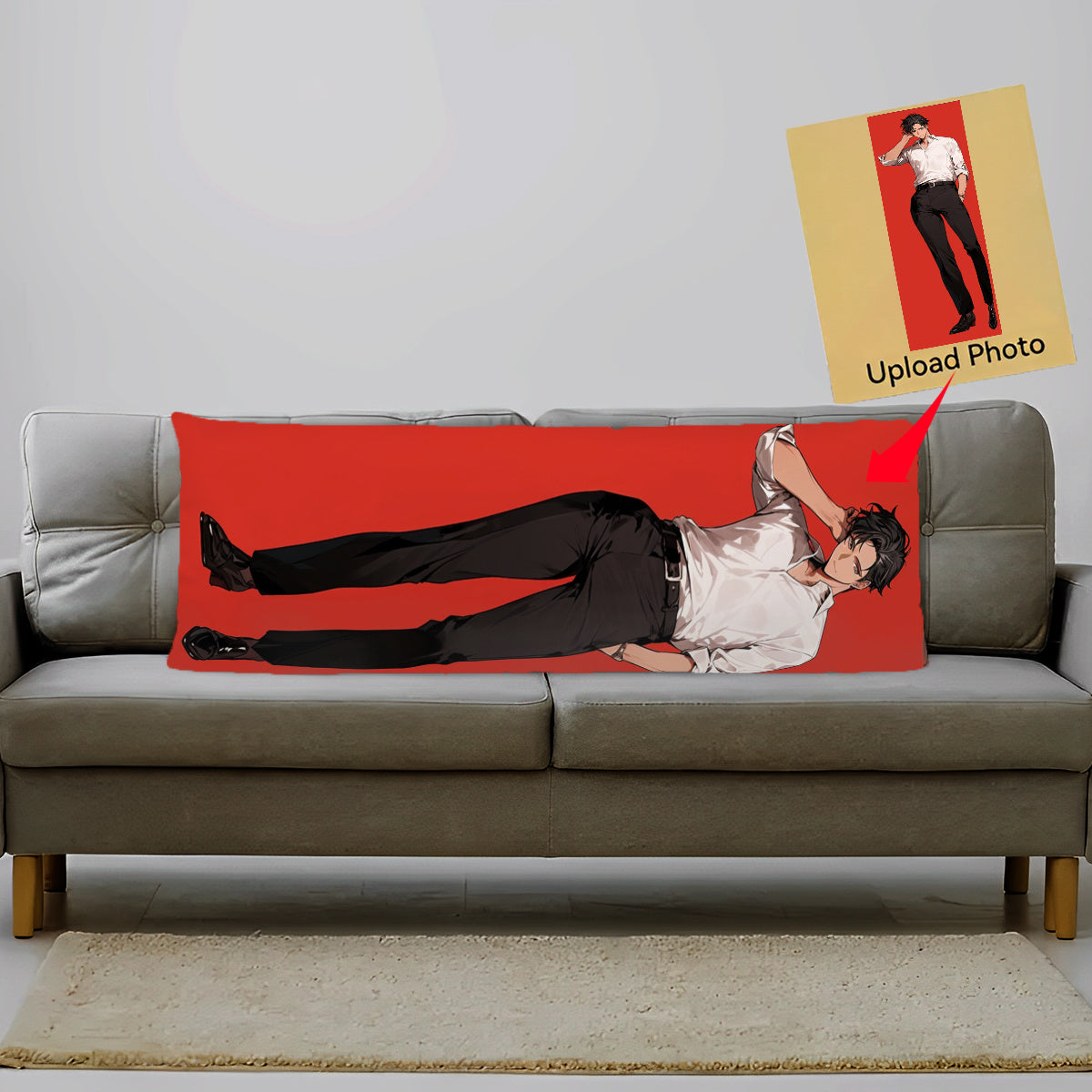 Personalized Anime Body Pillow Cover Custom Photo Long Plush Throw Pillow 50.8x137.2 cm