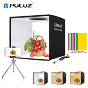 Portable 24.89cm Ring Light Studio with Dual Color Temperature 3 Modes and 6 Backdrops