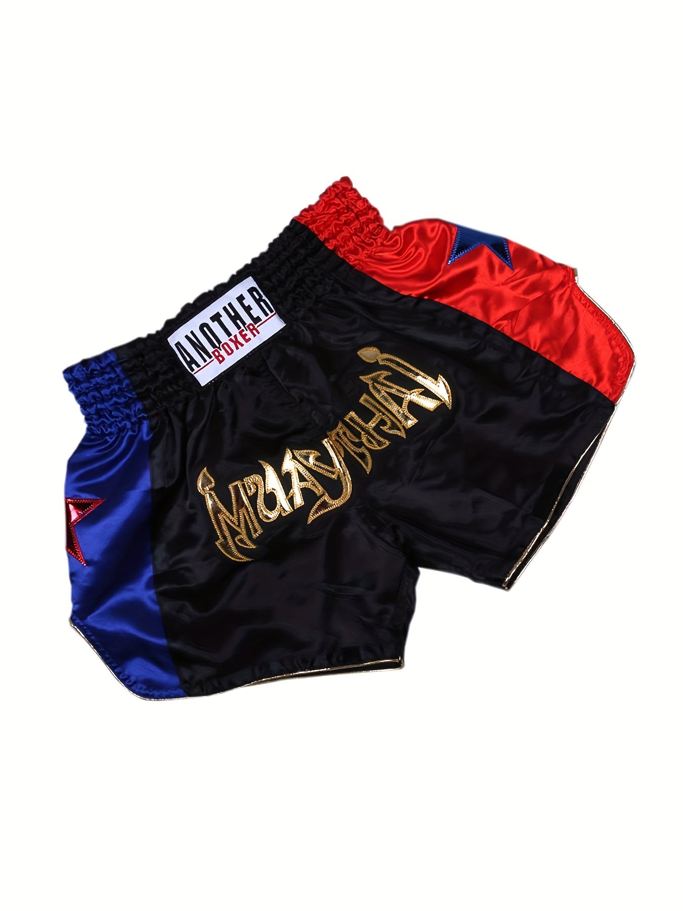 Boxing Training Shorts Lightweight Non-Stretch Polyester Padded Support for Combat Sports in Black Blue Red