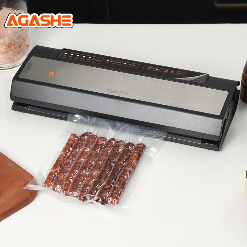 EU стандартный вакуумный упаковщик из нержавеющей стали с 5 настройками температуры, включает 20 пакетов