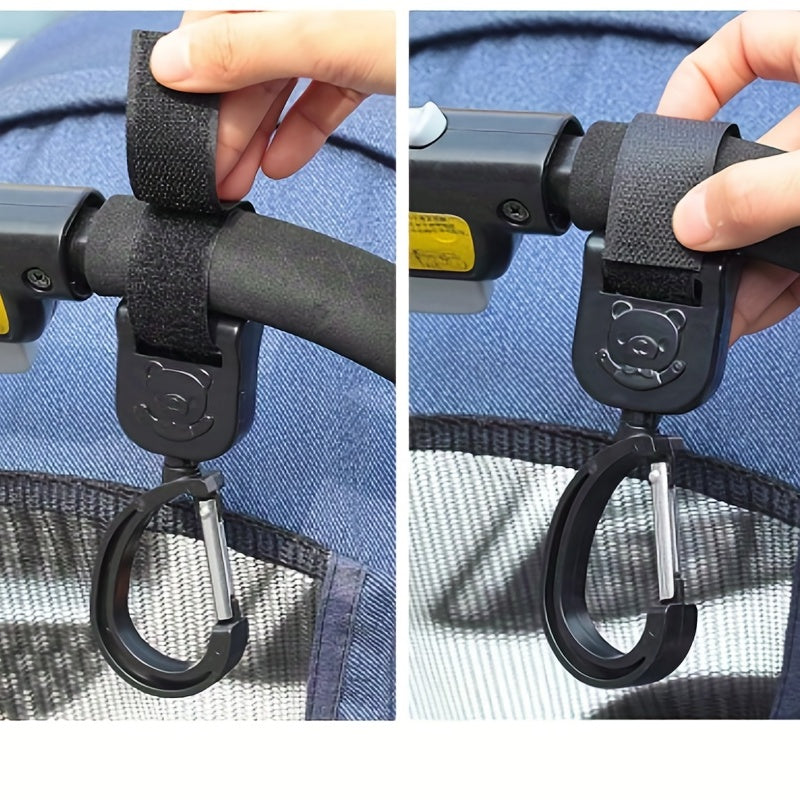 Baby Stroller Hooks 2 Pack, Rotating Car Hanging Buckle Accessories for Bags