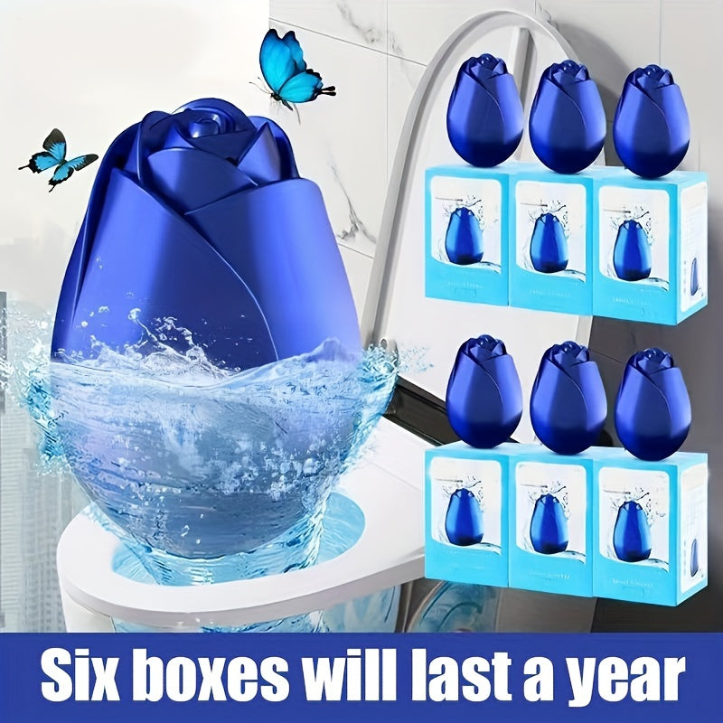 Flower-Shaped Toilet Bowl Cleaner with Deodorizing and Stain Removal