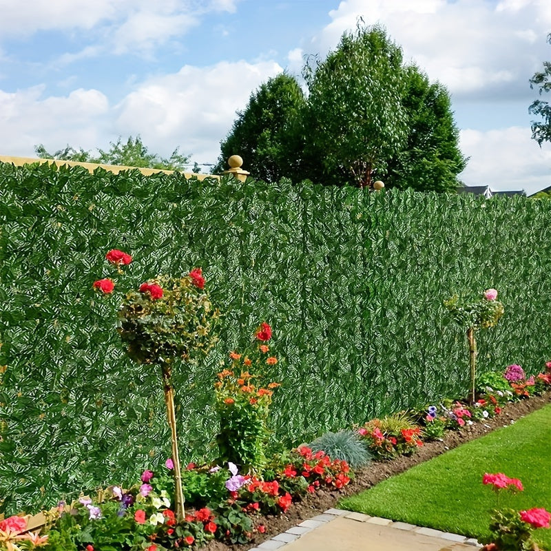 Artificial Ivy Privacy Screen with Sweet Potato Leaf Design UV Protected Faux Greenery for Gardens and Balconies