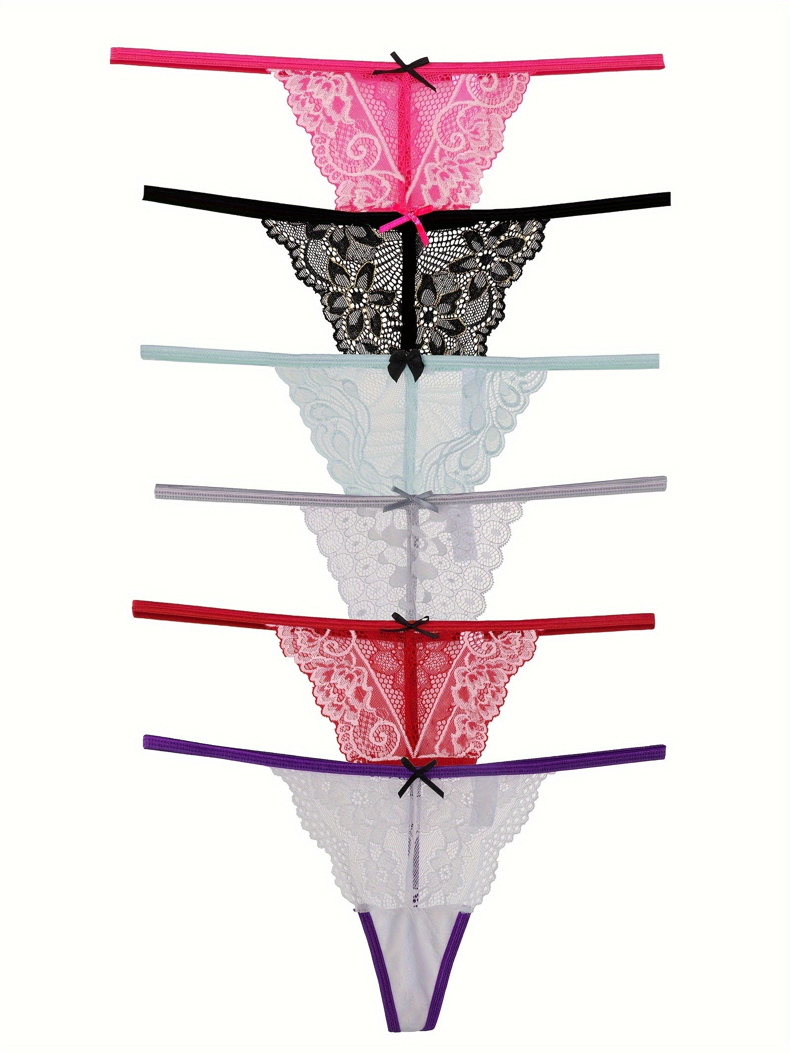 Women's Lace G-String Thongs in Assorted Colors and Patterns Lingerie