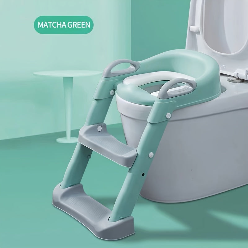 Kids Toilet Seat with Auxiliary Ladder for Bathroom Safety and Comfort