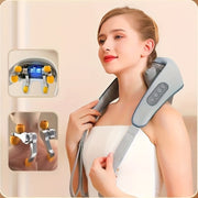 USB Rechargeable Neck and Shoulder Massager with Kneading and Clamping Functions