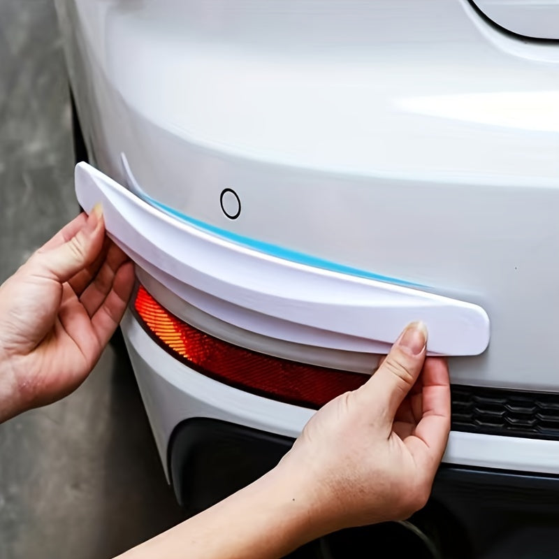 2pcs Carbon Fiber Style Rubber Door Edge Guards Bumper Lip Protector Stickers