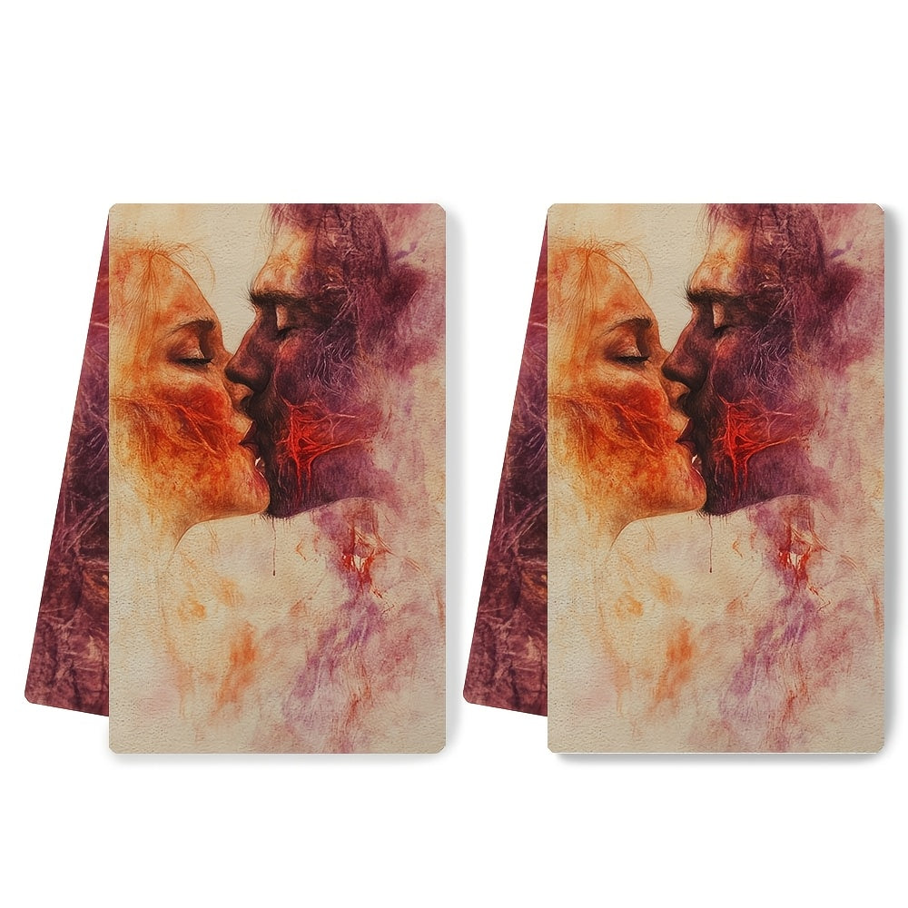 Juego de 2 toallas de cocina ultra suaves 16x24 pulgadas altamente absorbentes lavables a máquina