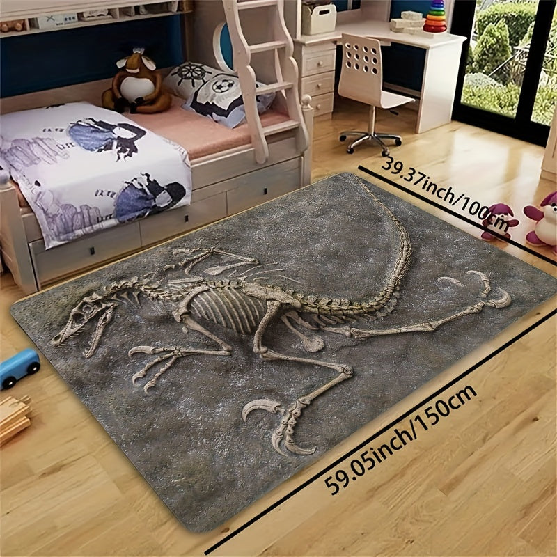 Dinosaur Fossil Area Rug Thick Soft Machine Washable Indoor Decor Mat