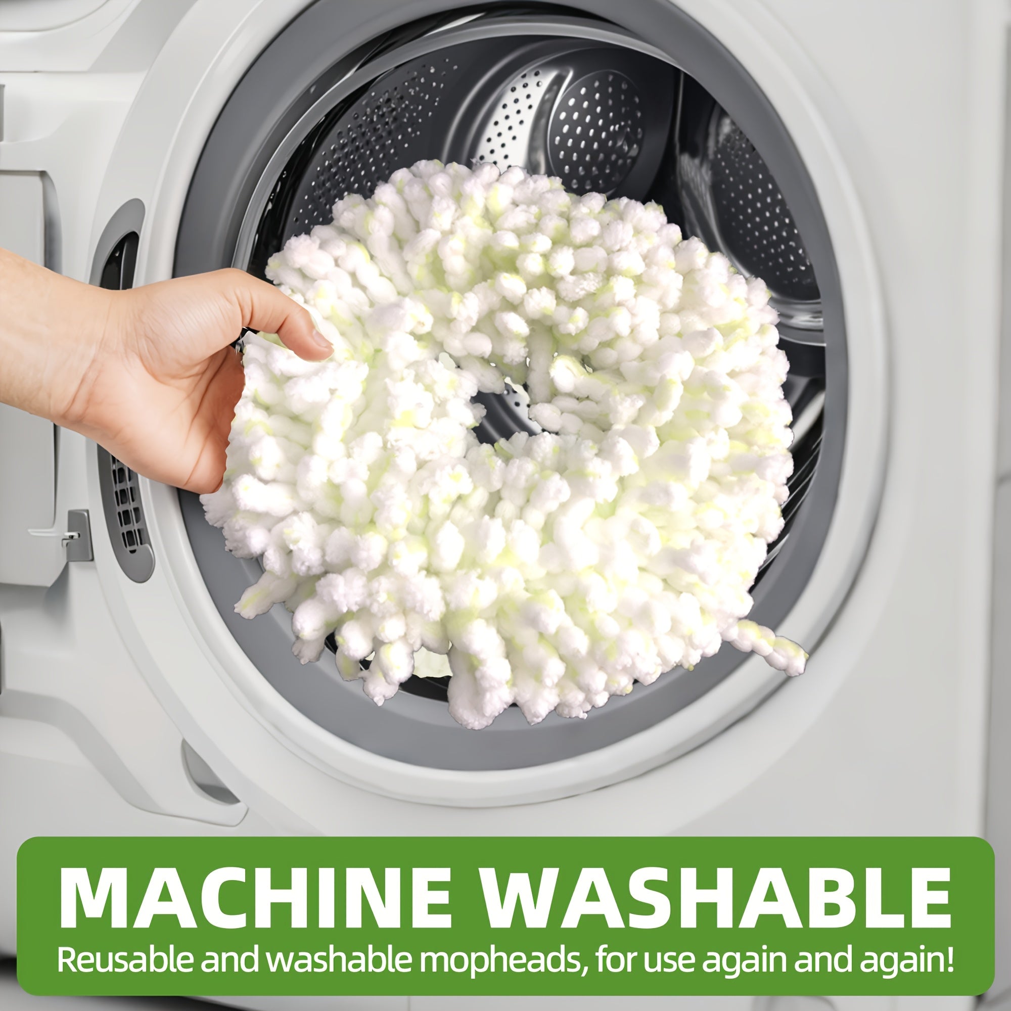 360° Rotating Mop and Bucket Set with Microfiber Replacement Heads and Adjustable Handle