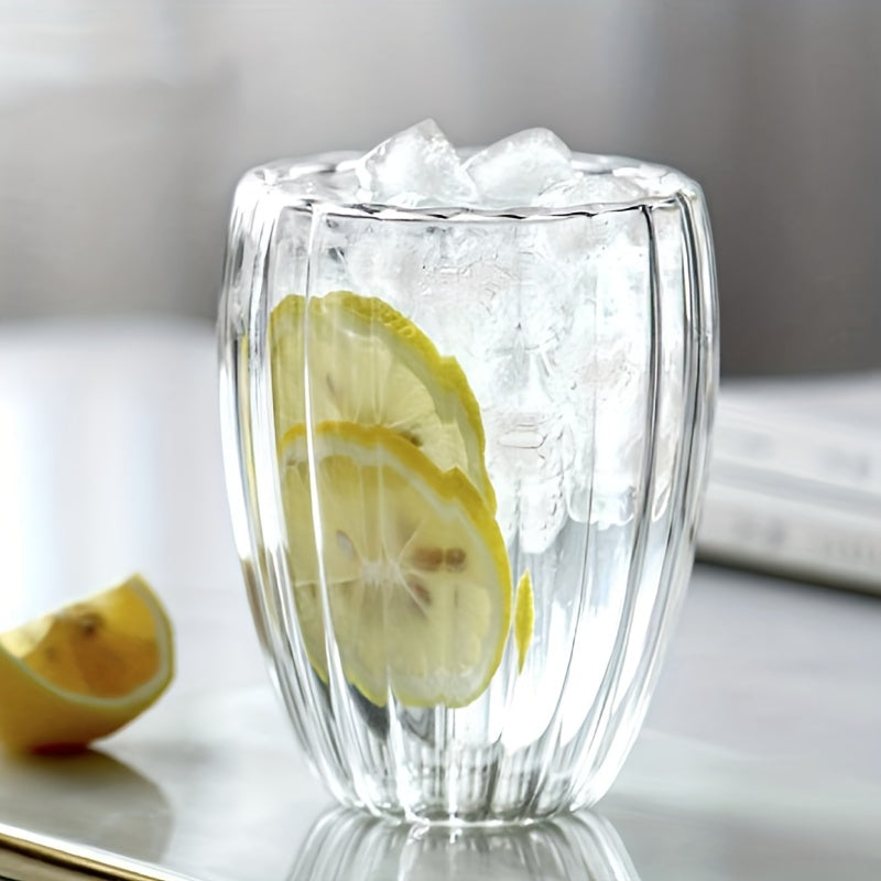 Double-Layer Heat-Resistant Glass Cups for Coffee Milk Cold Drinks 4 Pack