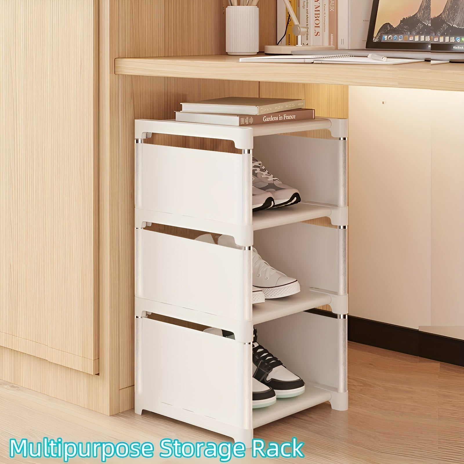 Multi-Tier Fabric Shoe Rack with Metal Frame Space-Saving Storage for Entryway Bedroom Hallway