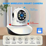 Ichki/Tashqi IP Kamera, Ikki-Bandli WiFi, Signal Kuchini Oshirish Uchun 5 Antenna - Pan/Tilt, Avtomatik Kuzatuv, Rangli Tungi Ko'rish, Ikki Tomonlama Audio va USB Quvvat (SD karta kiritilmagan) - Ushbu Aqlli Kamera Bilan Uyingizning Xavfsizligini Oshiring