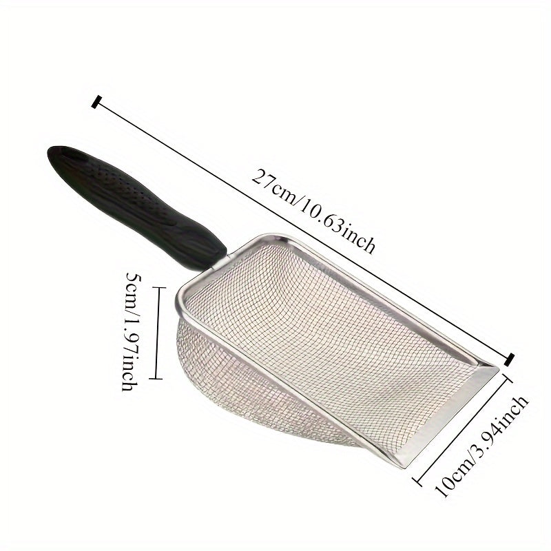 Stainless Steel Cat Litter Scoop No Dead Ends Easy Cleaning Durable Pet Waste Shovel