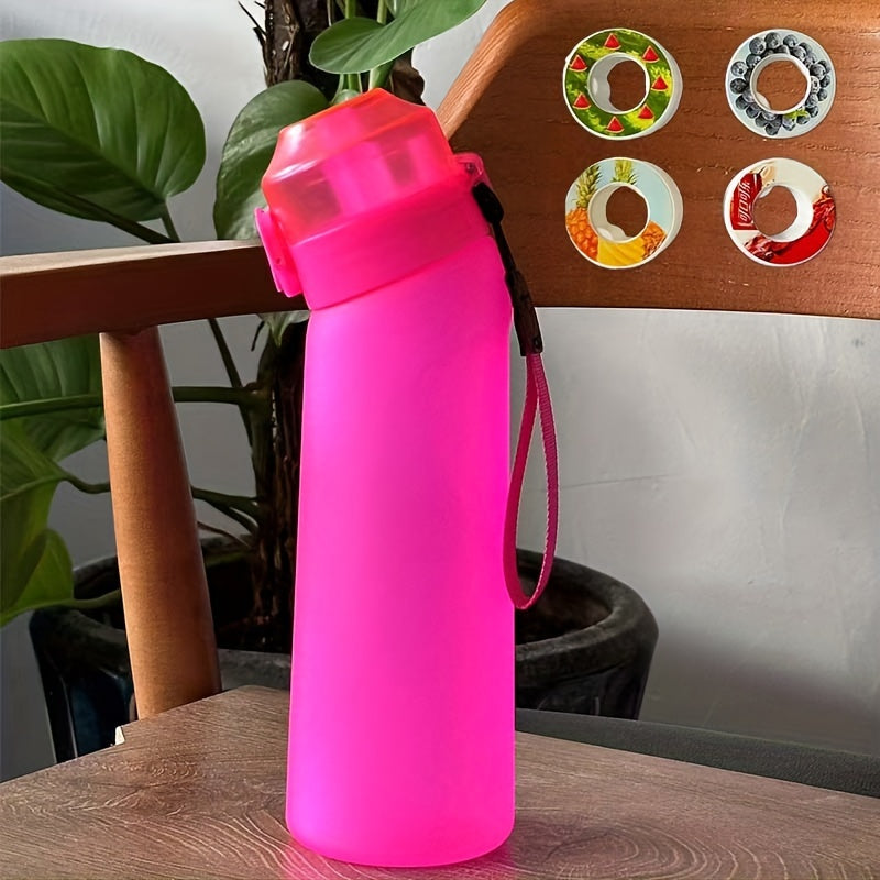 Botella de agua con sabor a fruta de 750ml a prueba de fugas con pajilla, libre de BPA, portátil para actividades al aire libre