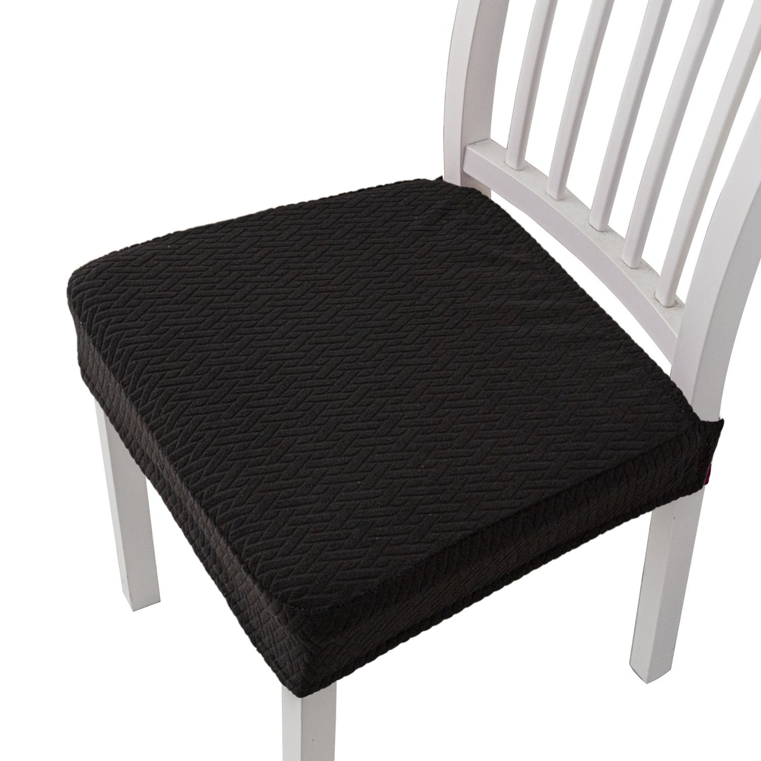 Stretchable Solid Color Chair Cushion Cover Elastic Fit for Dining Chairs Machine Washable Polyester