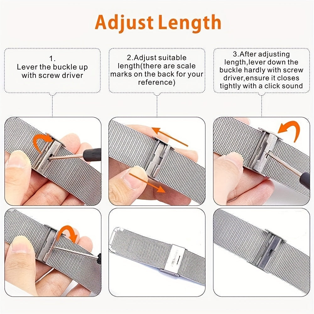 Stainless Steel Mesh Milanese Loop Watch Band for Apple Watch Series 1-10 Ultra 2 49mm