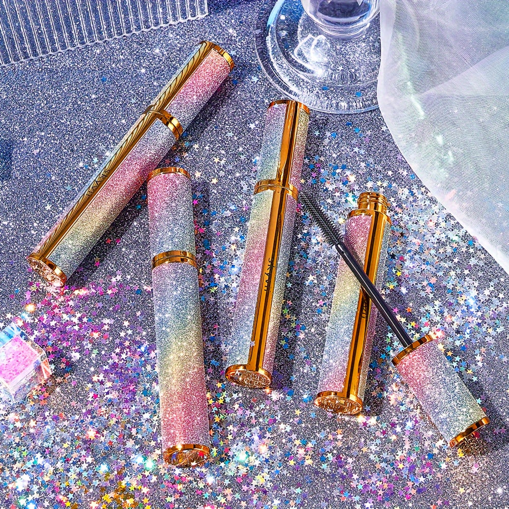 Women Glitter Mascara Volumizing Waterproof Smudge-Proof Black