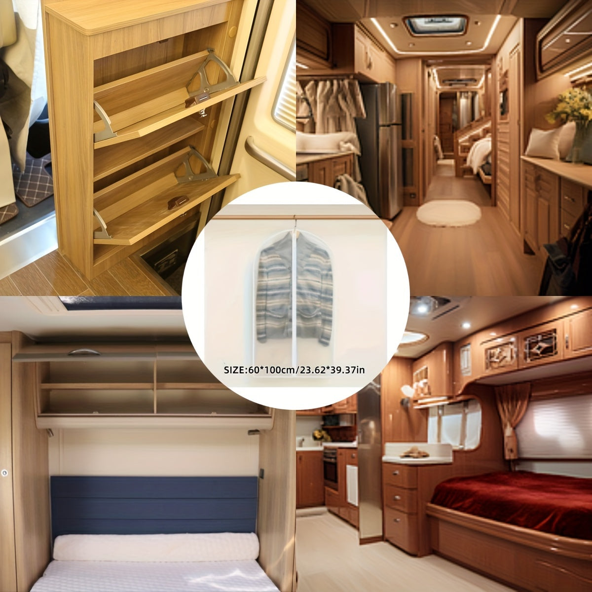 Kiyim Chang Qopqog'i To'plami, Shaffof, Osma Cho'ntak, Yuvish mumkin, Kostyum Qopqog'i