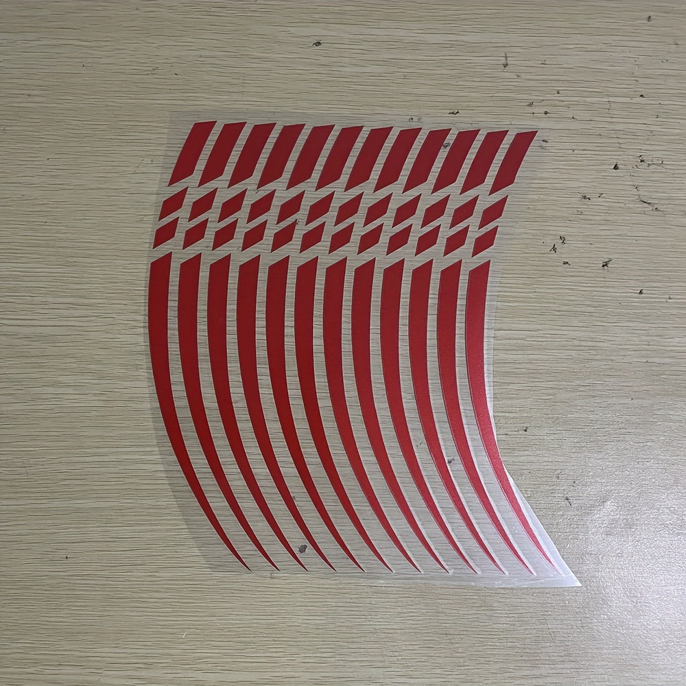 12pcs Car Wheel Rim Stickers Set Sport Stripe Decals for 45.72cm Hubs